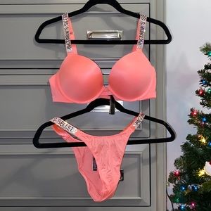 Shine strap Victoria secret bra and panty set